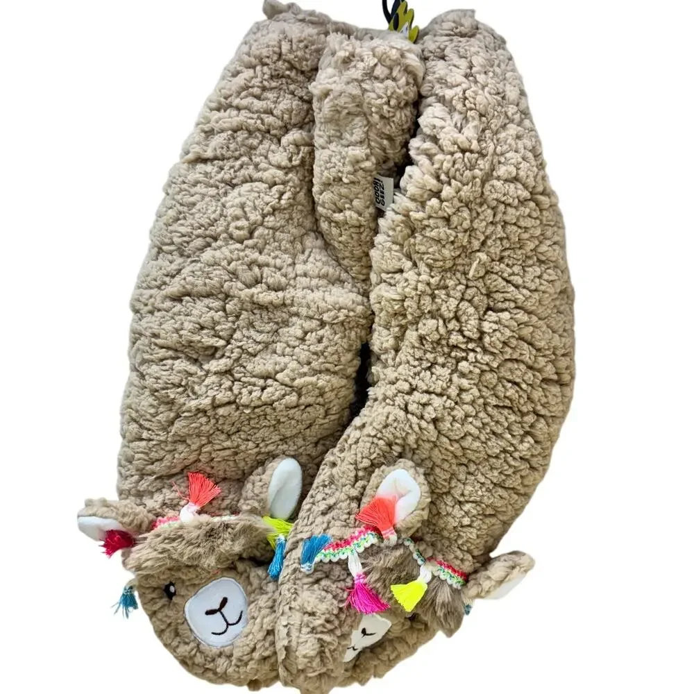 Women's Super Soft Llama Synthetic Sherpa Slipper Socks One Size 3D New NWT